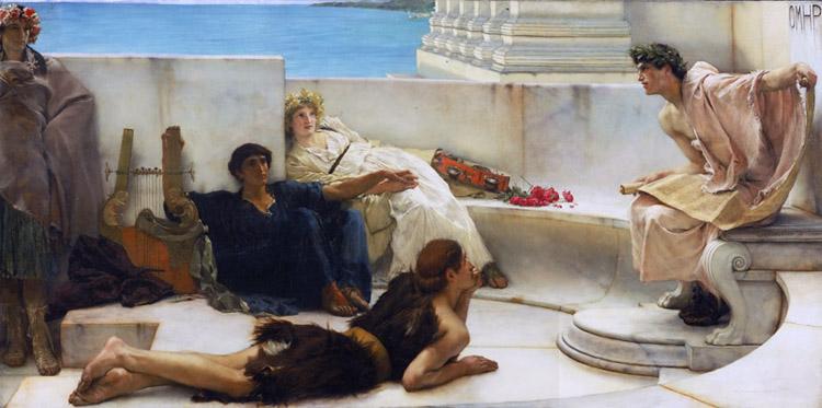 Alma-Tadema, Sir Lawrence A Reading from Homer (mk23) oil painting picture